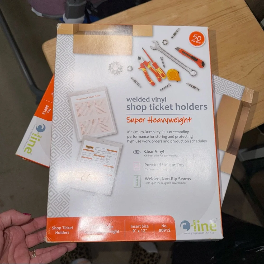 C-Line Vinyl Shop Ticket Holders, Both Sides Clear, 9 x 12 Inches, 50 per Box